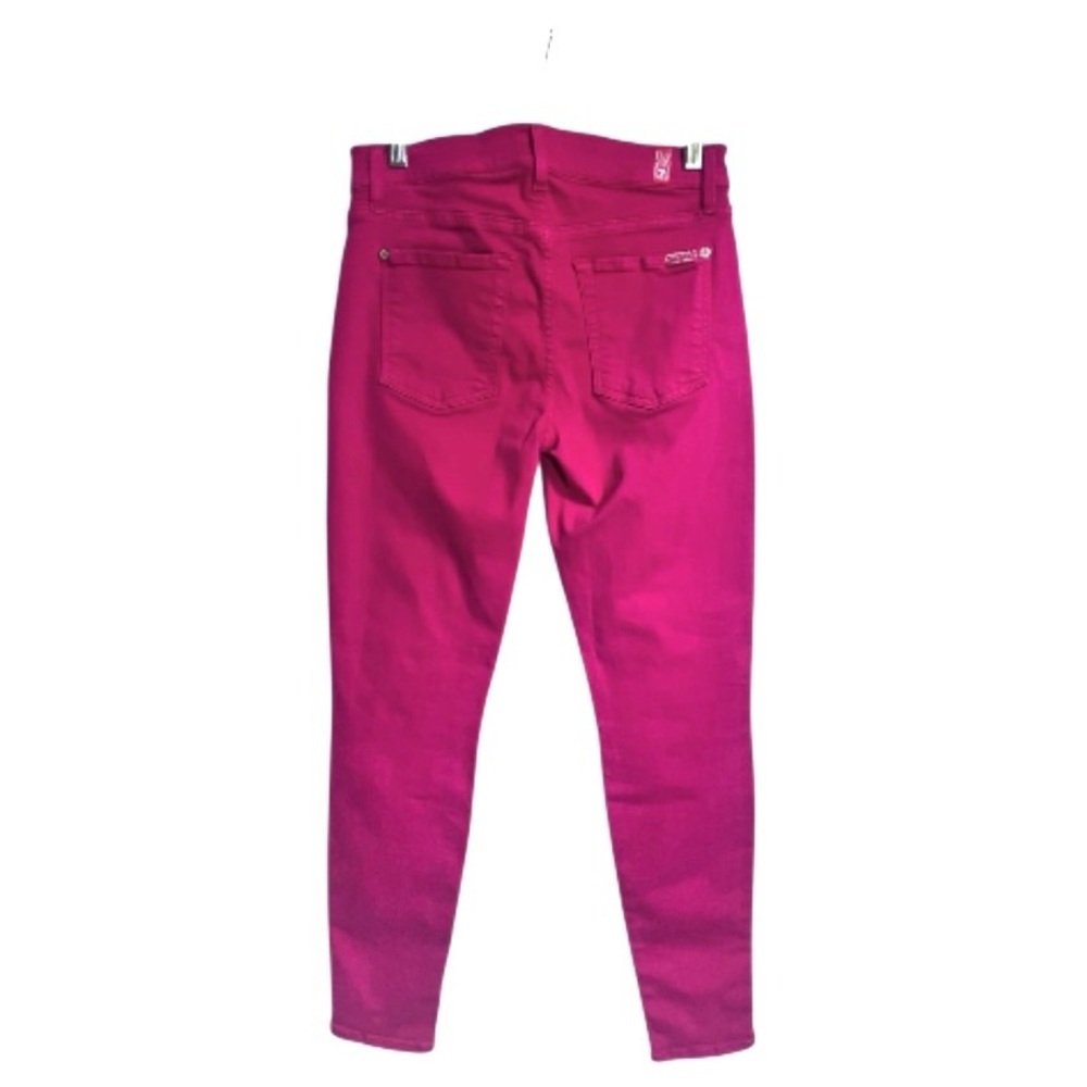 7 For All Mankind Hot Pink Stretch Skinny Jeans 9” Rise 27” inseam 30” waist 27 - Picture 2 of 4